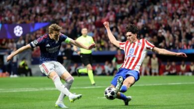 أرسنال يتعادل مع أتلتيكو مدريد بركلتي جزاء في ذهاب قبل نهائي دوري أبطال أوروبا
