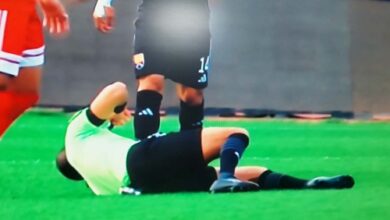 إصابة قوية تمنع الحكم مصطفى الشهدي من استكمال مباراة مودرن والجونة