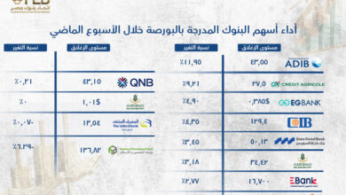 تعرف على أداء أسهم قطاع البنوك المدرجة بالبورصة المصرية خلال جلسات الأسبوع الماضي