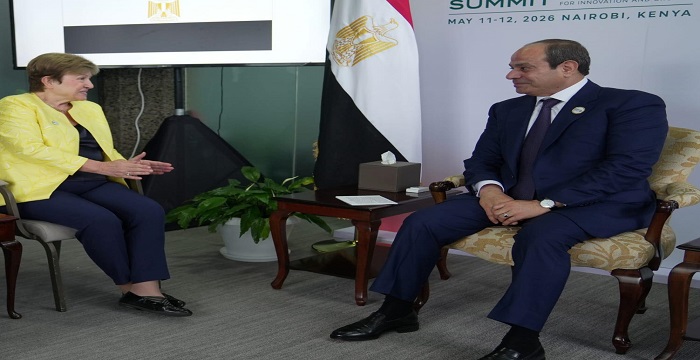 الرئيس السيسي يلتقي المديرة التنفيذية لصندوق النقد الدولي على هامش قمة أفريقيا – فرنسا